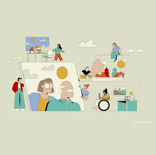 Graphic art of couple