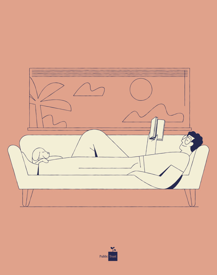 Homme graphique dormant sur le canapé