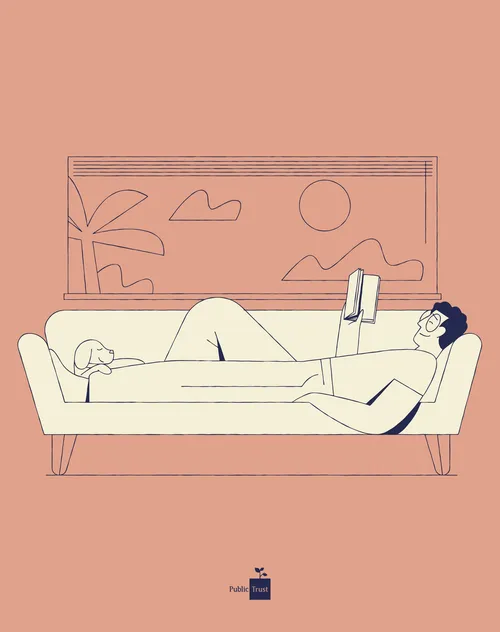 Graphic man sleeping on couch