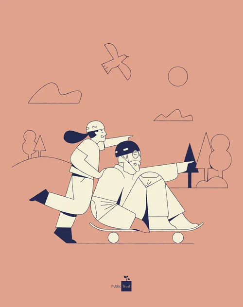 Graphic people on skateboard