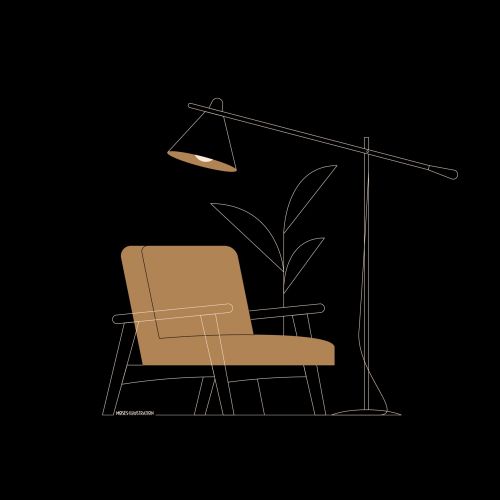 Graphic chair in dark