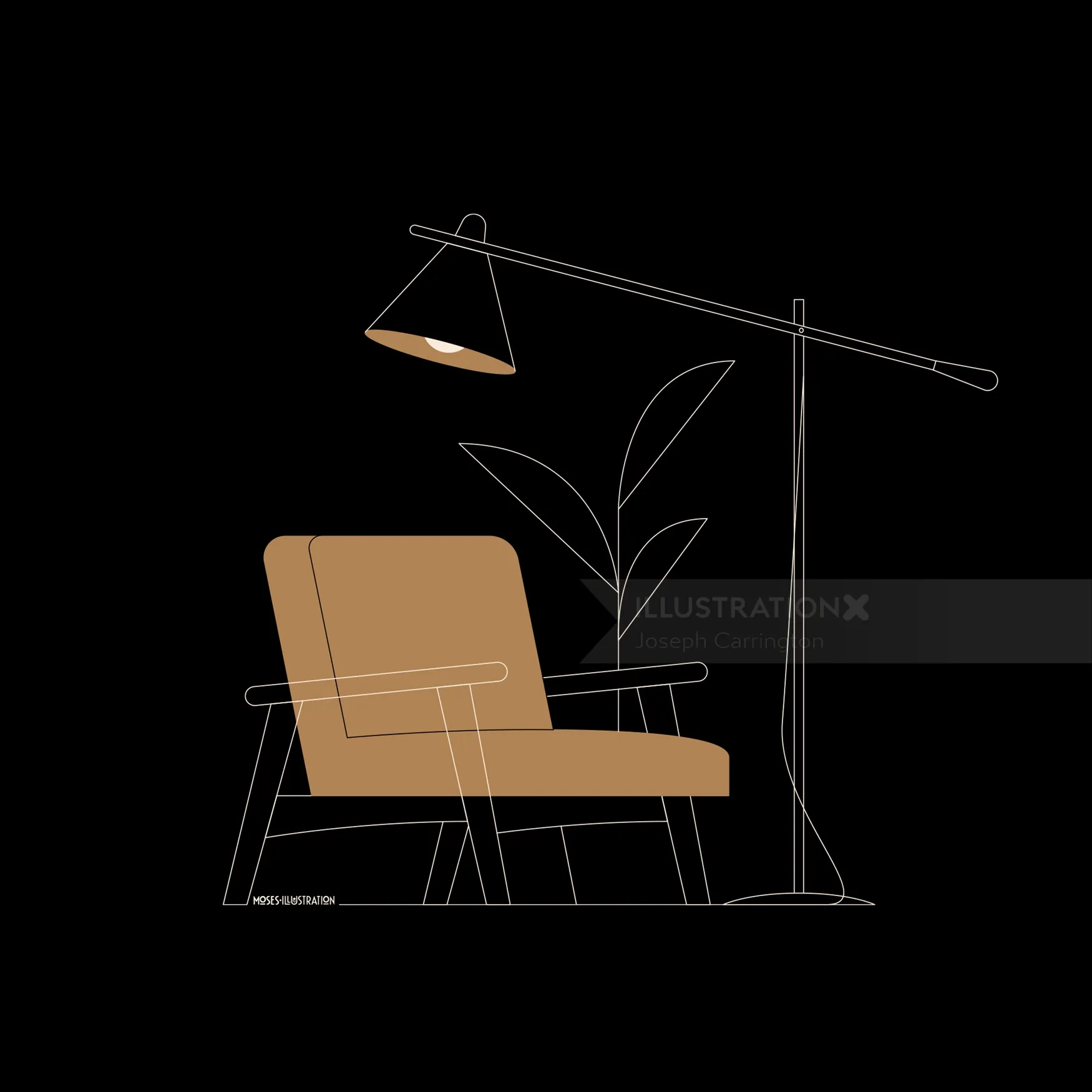 Graphic chair in dark