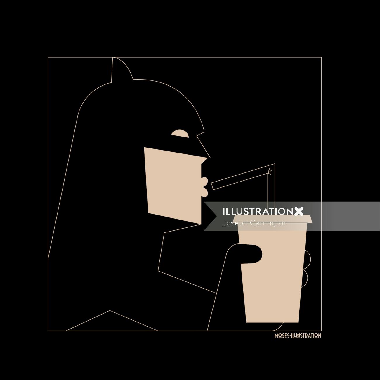 Batman gráfico bebendo bebida