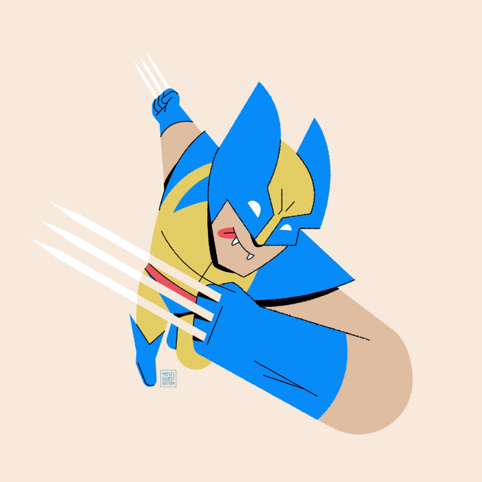 Graphic super hero wolverine