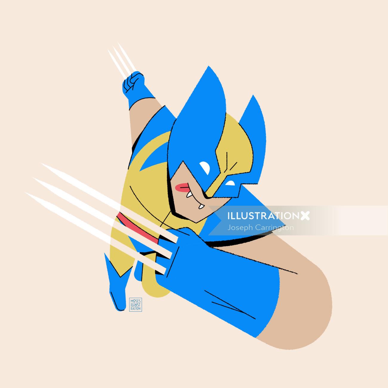 Graphic super hero wolverine