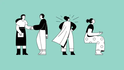 Minimalist figures in various poses by Joseph Carrington