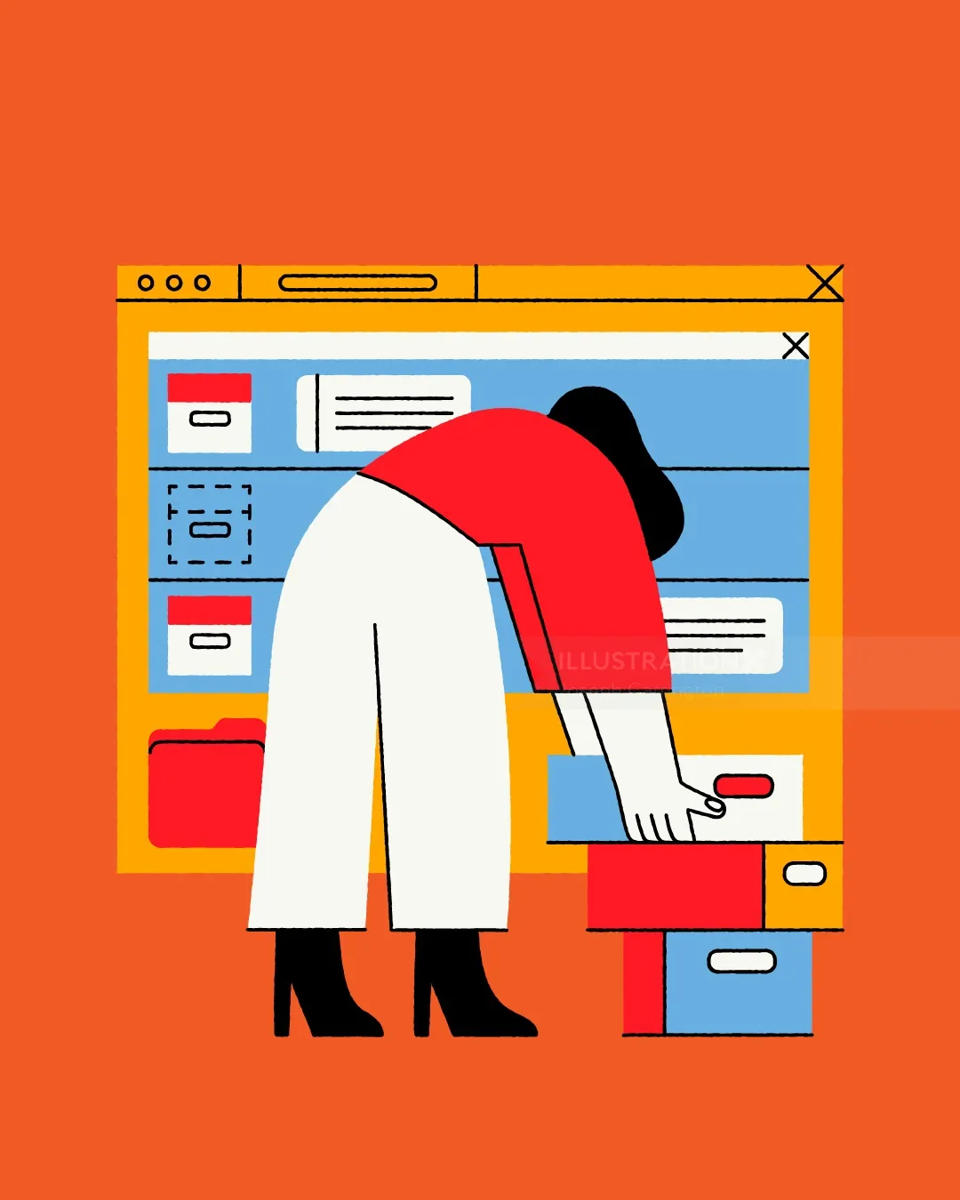 Joseph Carrington Abbildung einer Person, die an einem Computer arbeitet