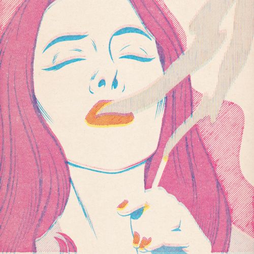 Illustration of smokin woman