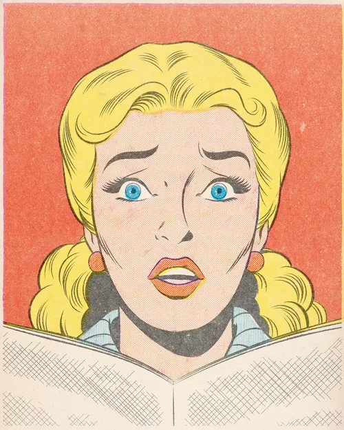 Illustration of woman with strange look