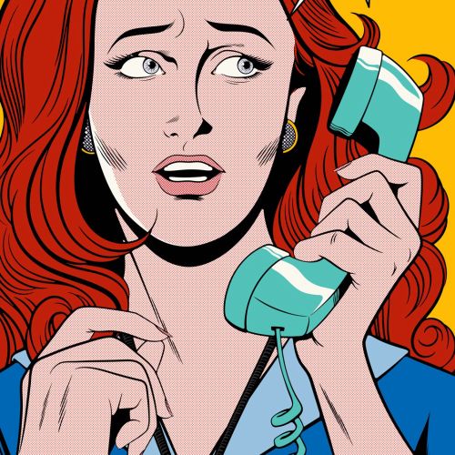 Comic of woman on phone