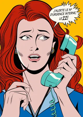 Comic of woman on phone