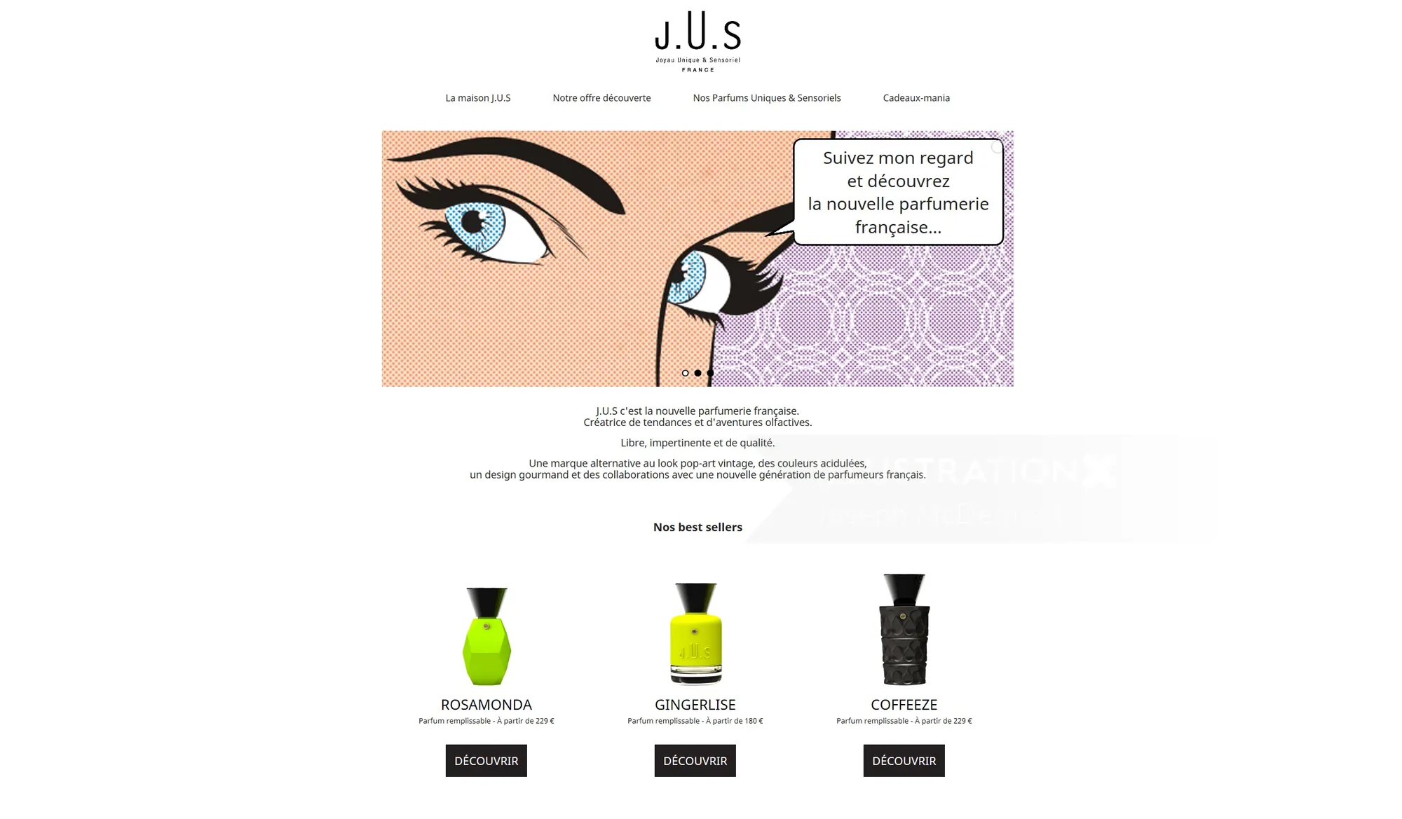 Illustration of an eye with makeup and French text overlay.