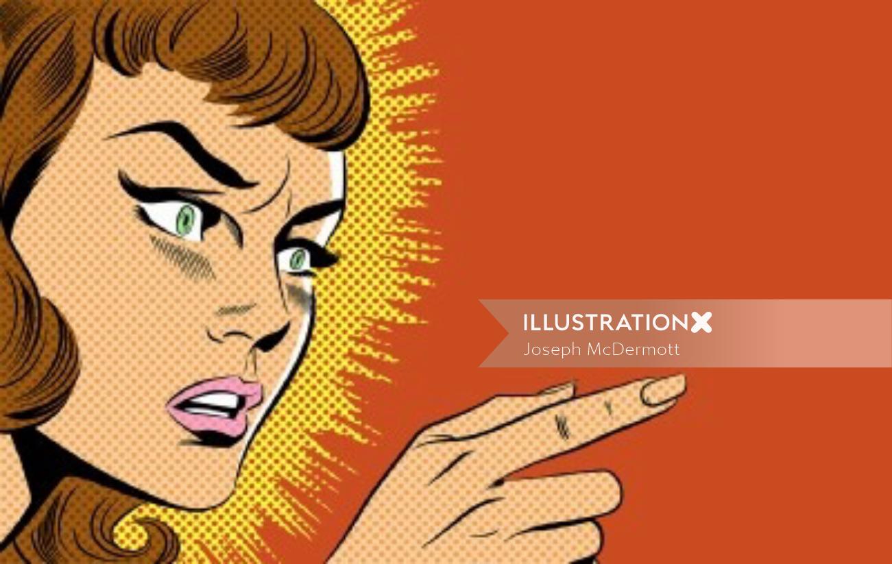 Illustration of angry woman
