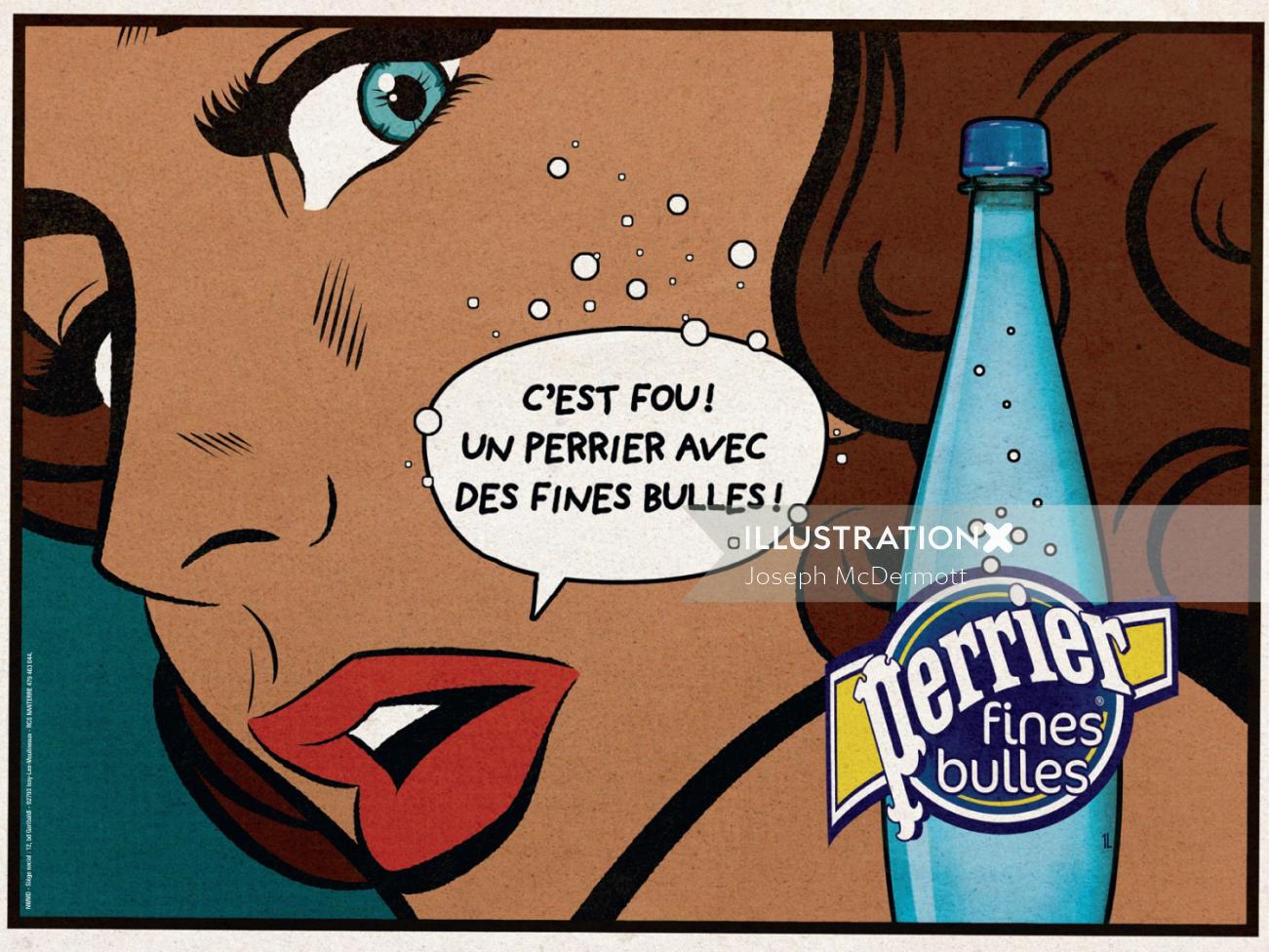 Ilustración para el anuncio de Perrier