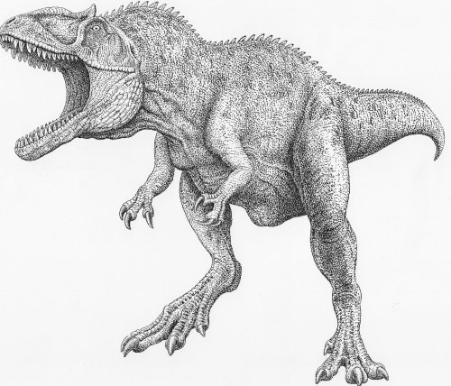 Ilustraciones de dinosaurios en blanco y negro