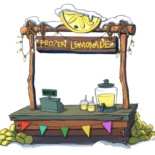 Digital painting of frozen lemonade stand
