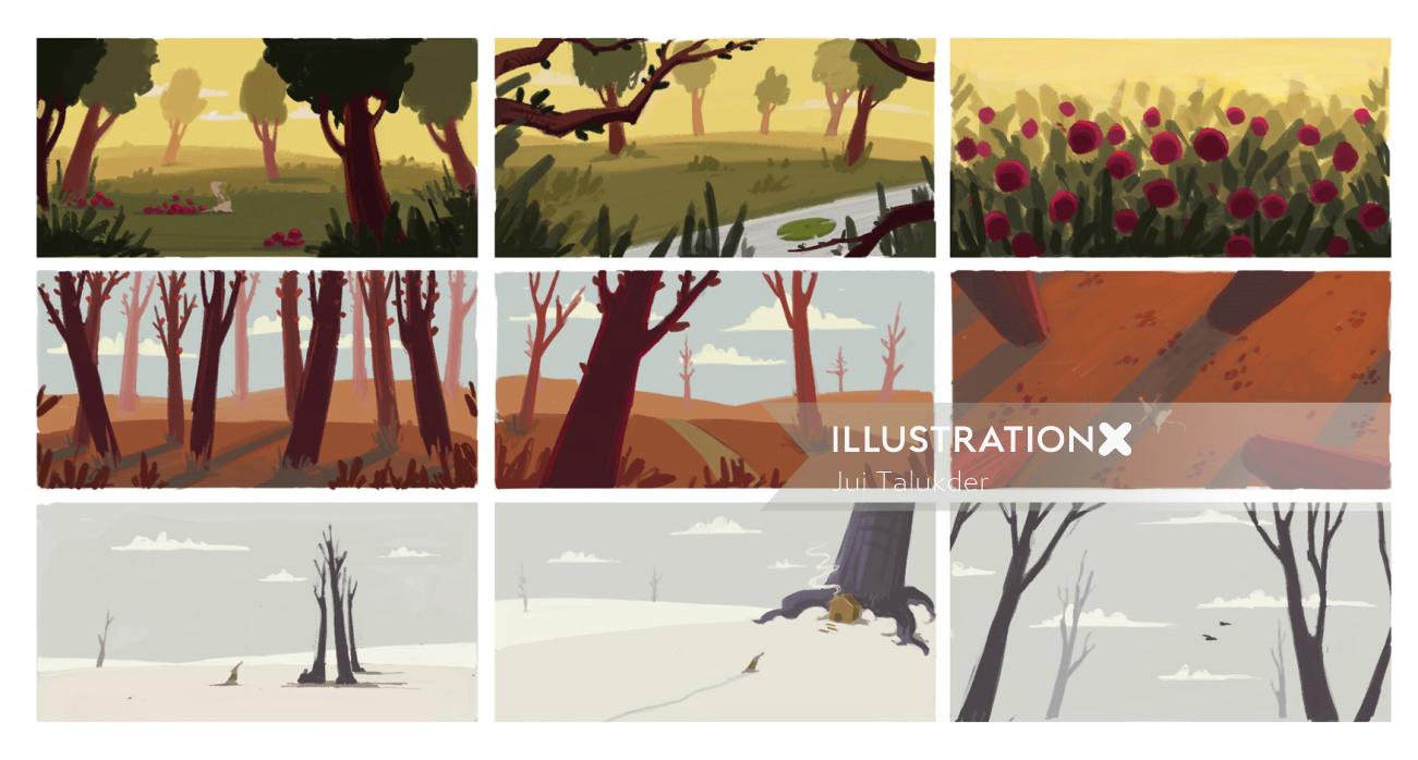Graphic nature collage
