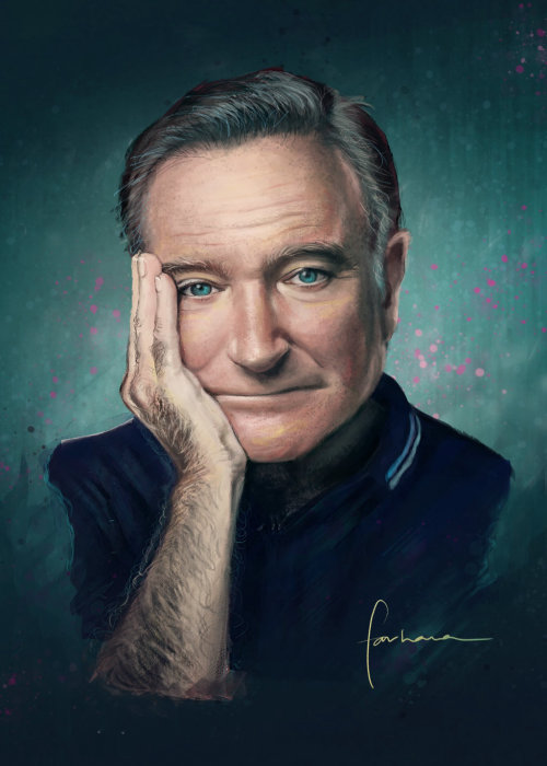 Arte del retrato de Robin Williams