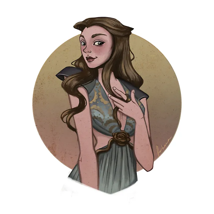 Portrait of Curly Hair Woman