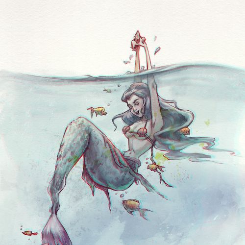 Underwater design of a mermaid