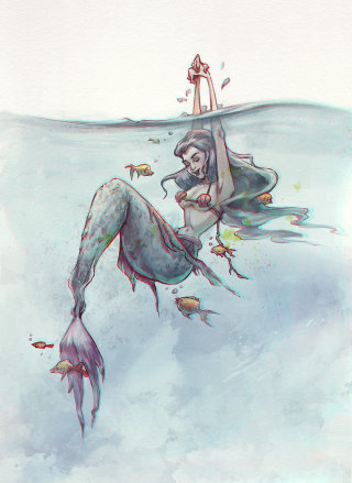 Underwater design of a mermaid