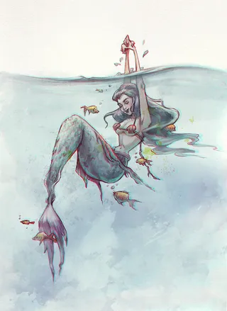 Underwater design of a mermaid