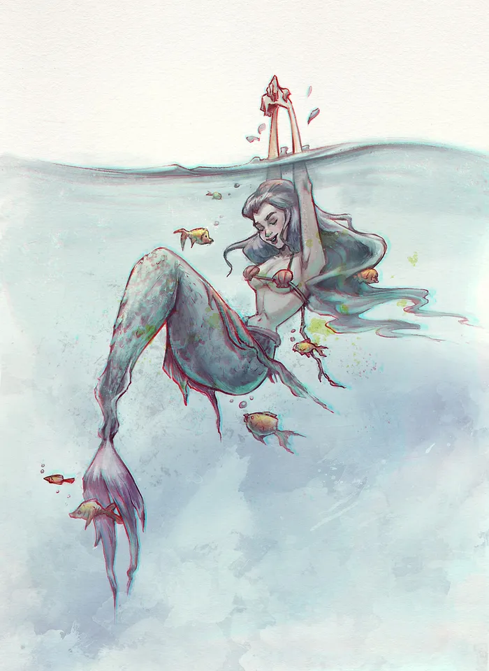Underwater design of a mermaid