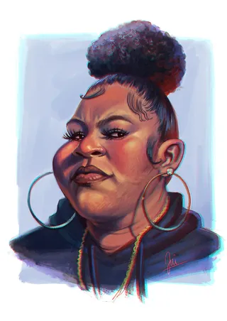 Portrait painting of fat women