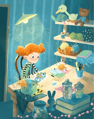 Adorable drawing of kids room