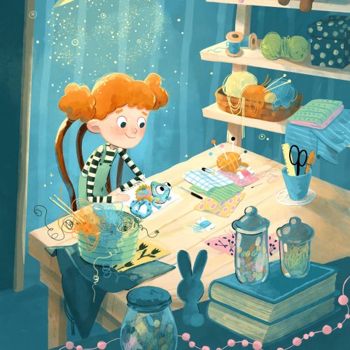 Adorable drawing of kids room