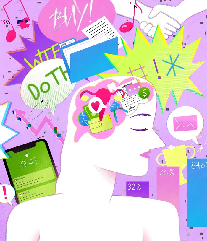 Creative and data-driven mind illustration