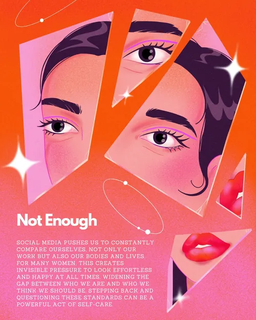 Abstract fragmented female face illustration by Julia Prokhotskaya