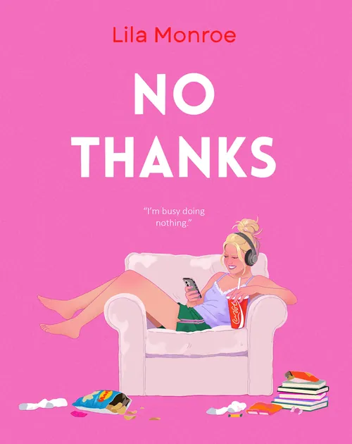 Woman lounging on chair with snacks and phone in illustration by Julia Prokhotskaya In Colour