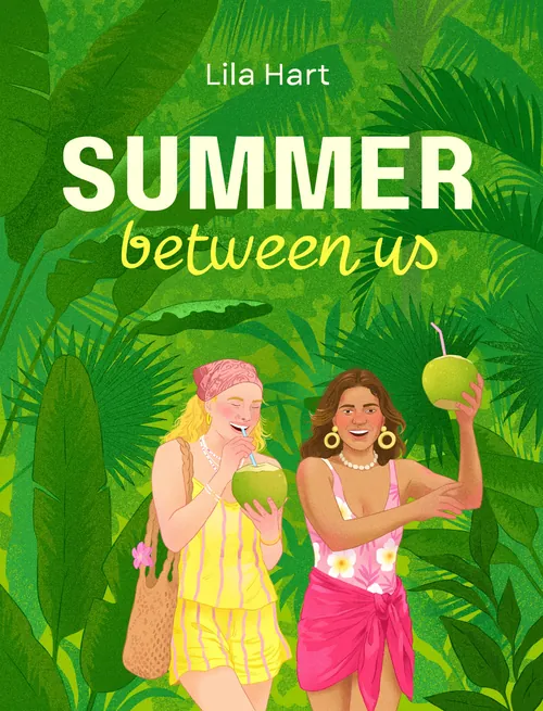 Two women holding coconuts in tropical setting by Julia Prokhotskaya