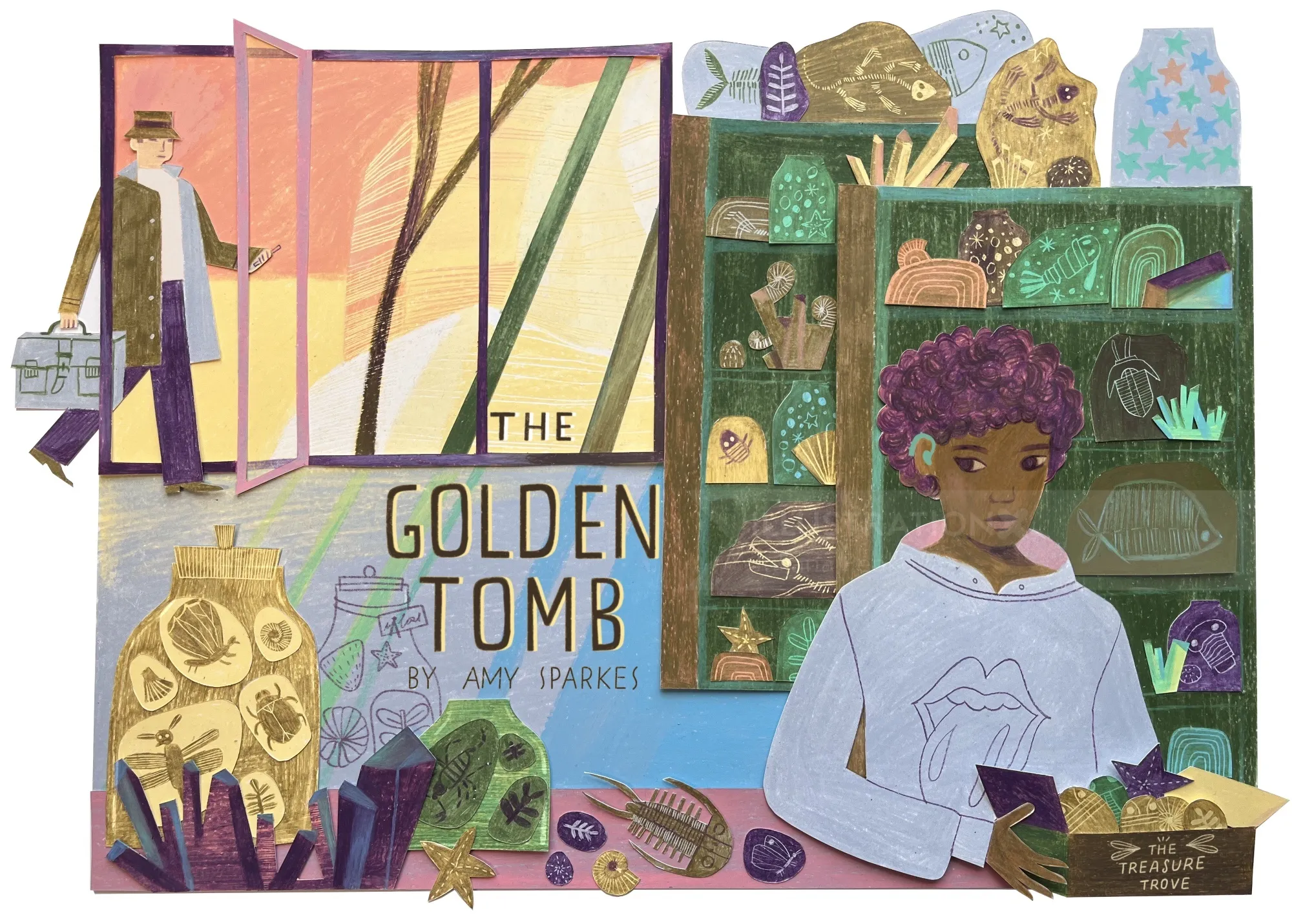 The Golden Tomb – Amy Sparkes’ stunning title illustration