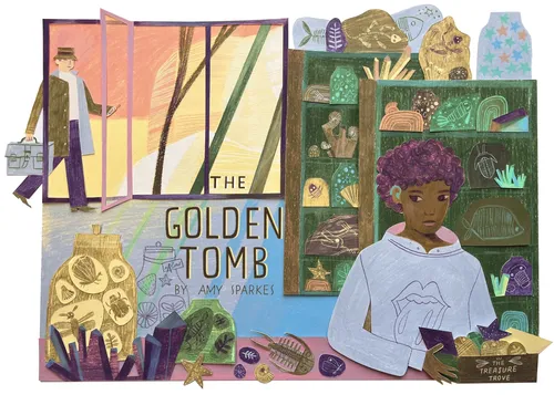The Golden Tomb – Amy Sparkes’ stunning title illustration