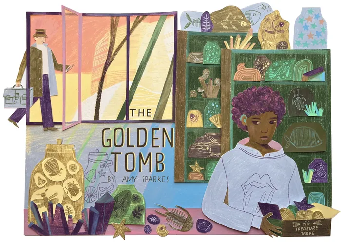 The Golden Tomb – Amy Sparkes’ stunning title illustration