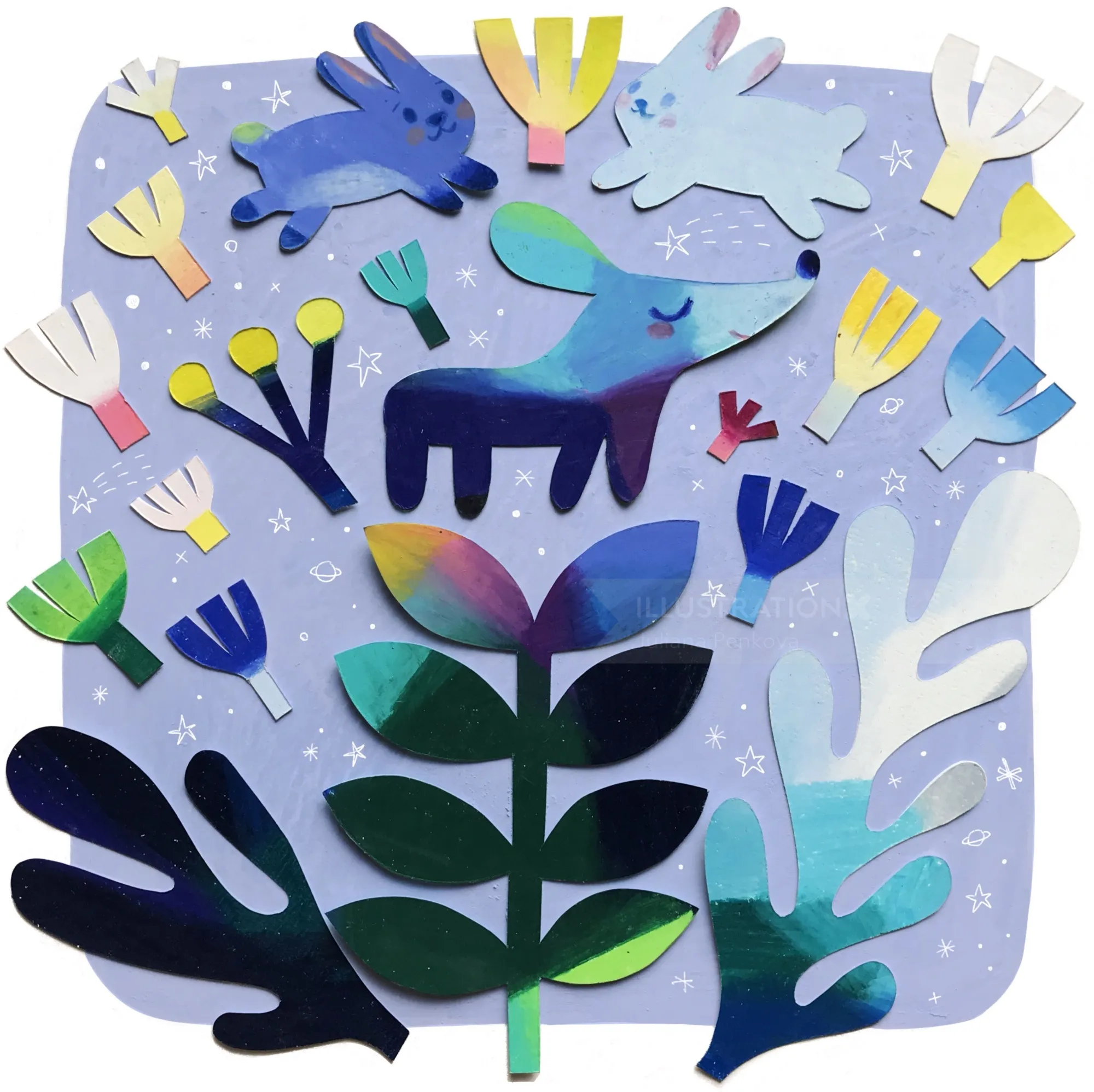 Decorative paper artwork of beautiful nature