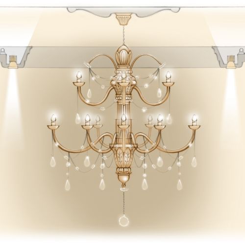 Juicy Couture's flagship store's double-height chandelier architecture illustration