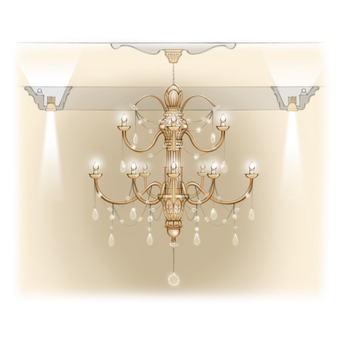 Juicy Couture's flagship store's double-height chandelier architecture illustration
