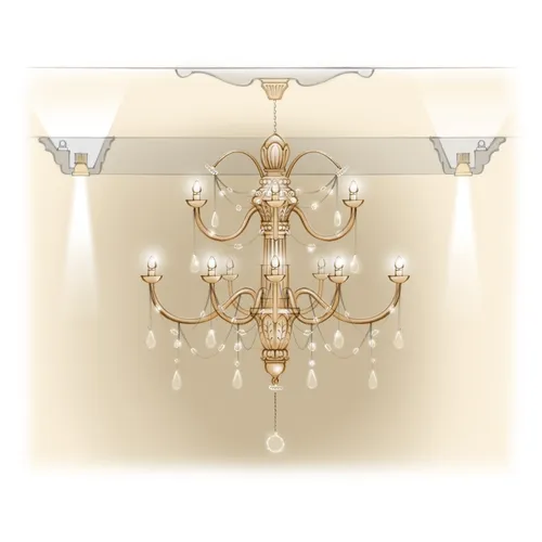 Juicy Couture's flagship store's double-height chandelier architecture illustration