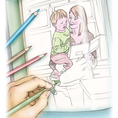 pregnancy, coloured pencil, toddler, colouring book, line, colour