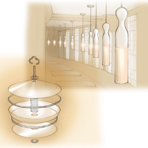 Decorative lighting fixtures from the Yauatcha Teahouse