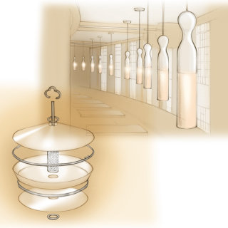 八幡茶屋の装飾照明器具