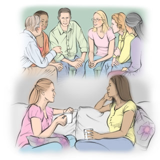 patients, soutien, rétablissement, conseil, thérapie, conversation