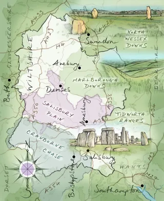 Travel editorial map of UK driving routes