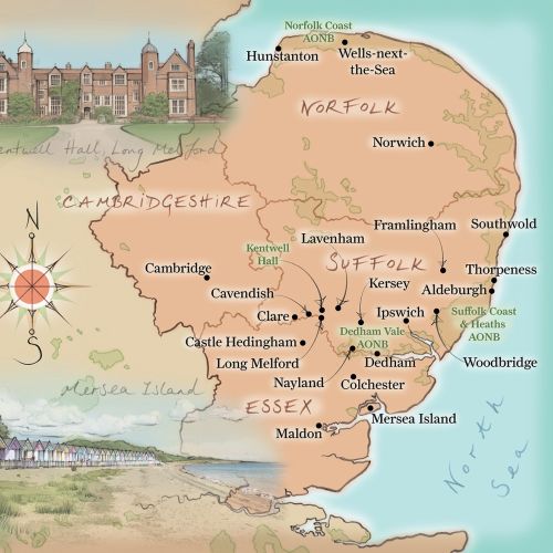 Cambridge, Norfolk, coast, north sea, essex, suffolk, compass
