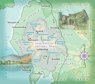 Lake District map used in Pavilion Books