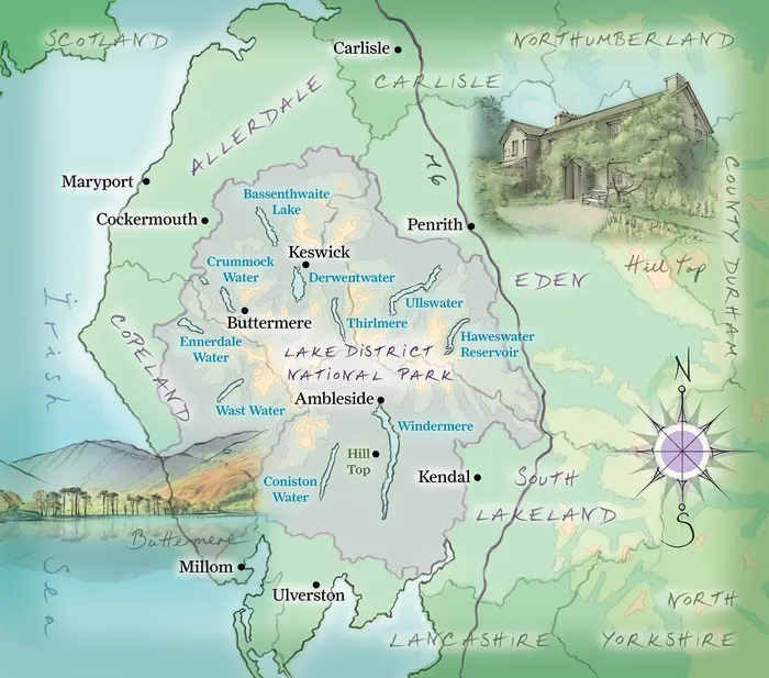 Lake District map used in Pavilion Books