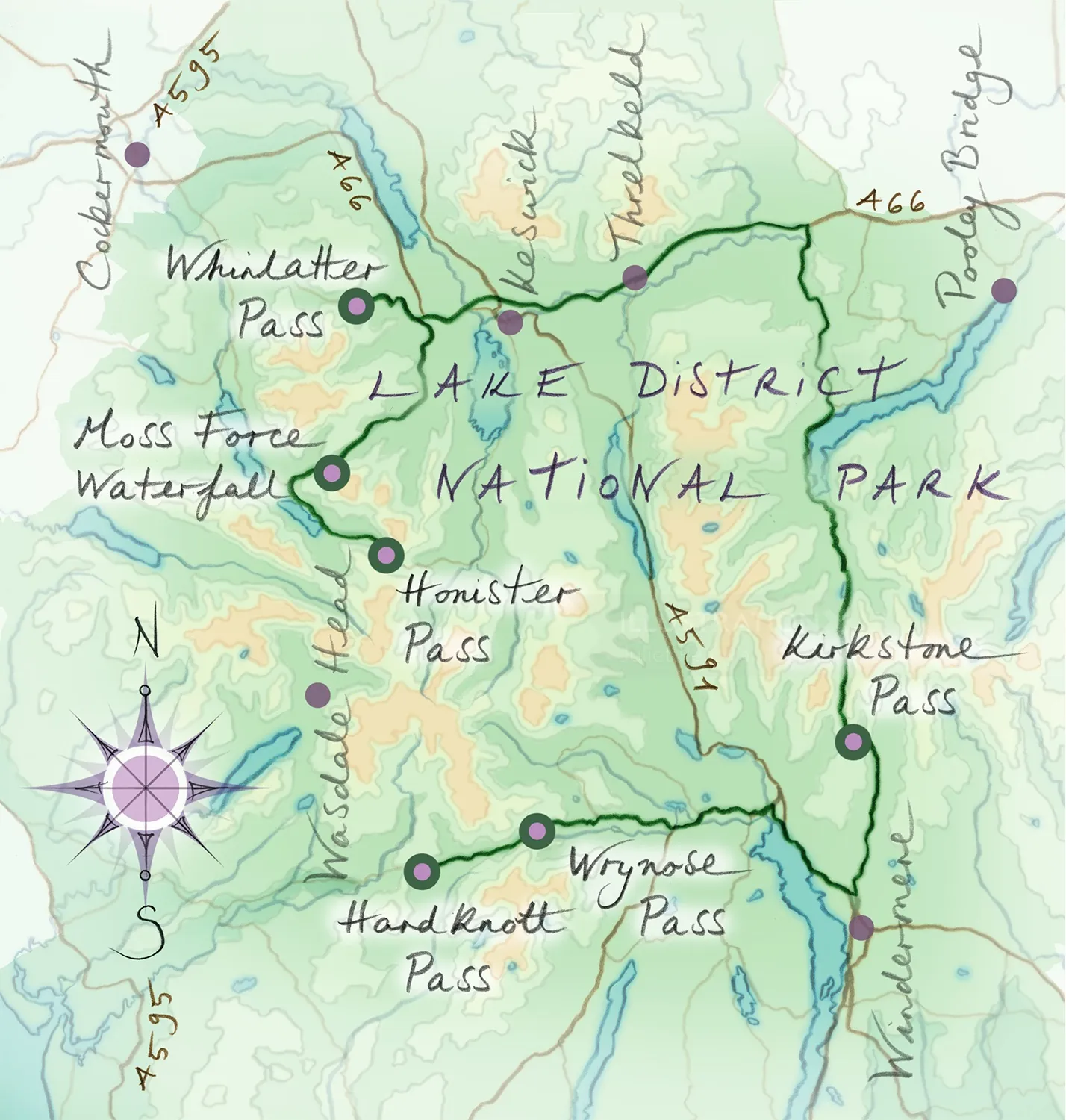 The Lakes, Honister, Hardknott, Whinlatter, Moss Force, Kirkstone, Cumbria